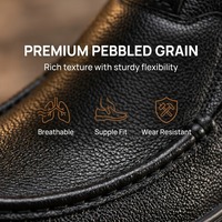 Chaussures de bureau élégantes pour hommes en cuir lisse véritable noir à plateforme, avec logo personnalisé, vente en gros directe d'usine