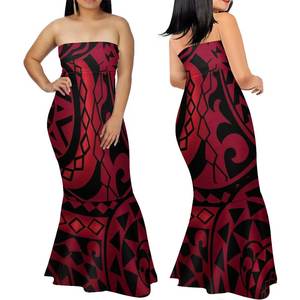 可持续波利尼西亚部落设计优雅的蓝色管顶鱼尾连衣裙夏威夷8XL防静电美人鱼俱乐部连衣裙 - Product Image 5