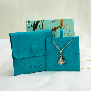 Luxury High Quality <b>Thick</b> Microfiber Jewelry Pouch with Custom Logo for <b>Ring</b> Necklace Earrings Gift Packaging - Product Image 1