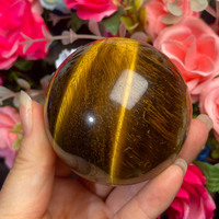 Vente en gros de boule de cristal naturel pierre de guérison sphère de pierre d'oeil de tigre jaune pour la collection