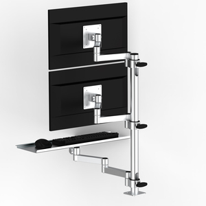 Màn hình Kép màn hình đứng Tích hợp bàn phím khay cánh tay công nghiệp cơ khí hiển thị đứng máy kho 90 độ góc nghiêng - Product Image 1