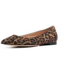 Ballerines plates à bout pointu imprimé animal grande taille pour femme – Motif léopard