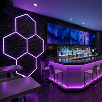 Hexagone décoratif d'atmosphère à télécommande de vacances allumant la lumière menée par RVB