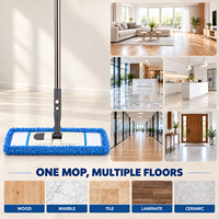 Serpillère plate en chenille pliable et pivotante à 360° personnalisable en gros, avec tampon en microfibre lavable pour le nettoyage des sols de cuisine, salle de bain et lames de parquet