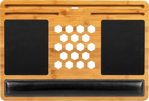 Combohome Laptop Desk Lap Stand Laptop Riser Portable with Pillow Monitor Riser Adjustable Good Bamboo with Cushion - Product Image 3