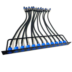 Panel de Conexiones 1U de 12 Puertos XLR para Montaje en Rack con Conectores Azules para Sistemas de Audio y Video - Product Image 1