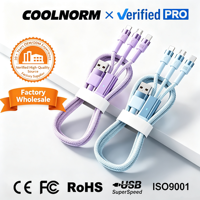 Cable USB-A Trenzado Tres en Uno Compatible con Android para 6A, Cable de Carga Súper Rápida de 100W para Teléfonos Inteligentes