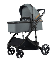Poussette bébé en lin avec nacelle haute, pliable, multifonction, siège inclinable, landau de voyage pour nouveau-né jusqu'à 3 ans