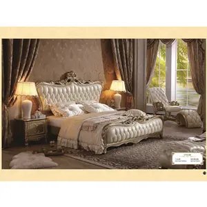 Luxury royal beds antique bed furniture french style beauty king size solid wood bed frame