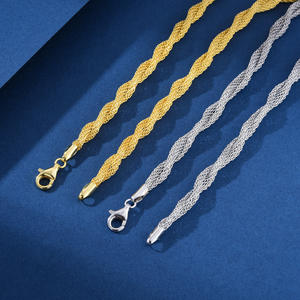 Collar <span class=keywords><strong>de</strong></span> <span class=keywords><strong>cadena</strong></span> <span class=keywords><strong>de</strong></span> malla doble <span class=keywords><strong>de</strong></span> <span class=keywords><strong>plata</strong></span> esterlina S925 a <span class=keywords><strong>precio</strong></span> <span class=keywords><strong>de</strong></span> fábrica, joyería <span class=keywords><strong>italiana</strong></span> con <span class=keywords><strong>cadena</strong></span> <span class=keywords><strong>de</strong></span> eslabones <span class=keywords><strong>de</strong></span> moda <span class=keywords><strong>de</strong></span> perlas chapada en oro <span class=keywords><strong>de</strong></span> 18 quilates - Product Image 5