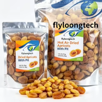 Pure natuurlijke, warmeluchtgedroogde hele abrikozen met pit, suikervrij, zonder toevoegingen, snackverpakking, gedroogde abrikozen voor detailhandel