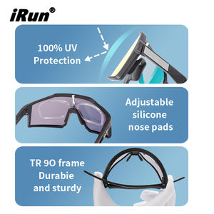 <span class=keywords><strong>IRun</strong></span> Custom UV400 Ciclismo Gafas de sol polarizadas Road Mountain Bike Anti Fog Gafas de sol a prueba de viento Gafas de Sol para correr - Product Image 2