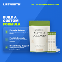 Poudre de Collagène Matcha Marque Privée LIFEWORTH 10G Peptides de Collagène Nutrition Sportive 21 Sachets ODM GMP ISO