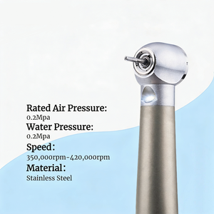 Turbina <span class=keywords><strong>Dental</strong></span> de Alta Velocidad de Acero Inoxidable con LED Autoiluminado y Botón de Presión, Potente Taladro <span class=keywords><strong>Dental</strong></span> - Product Image 4