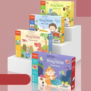 Vente en gros de jouets éducatifs précoces livre d'autocollants d'exercice livre d'éveil pour bébé livre silencieux pour enfants éducatif - Product Image 6