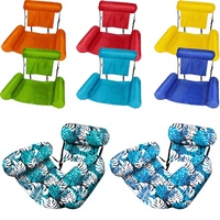 Chaise-lit flottante à dossier double usage, pliable, en tissu PVC et polyester, pour loisirs aquatiques, style Internet Red.