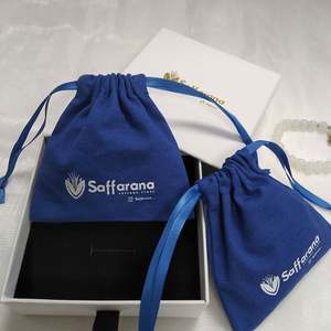 Sac en coton recyclable imprimé à l'écran avec logo personnalisé de la marque USM, écologique, doux, blanc, avec cordon de serrage, sac anti-poussière en coton - Product Image 4