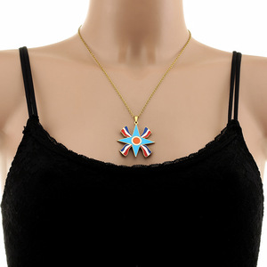 Colliers pendentifs Ashur Lama Lamma en acier inoxydable avec chaîne à maillons, ornés du Lamassu ailé, divinité protectrice assyrienne, pour cadeaux - Product Image 2