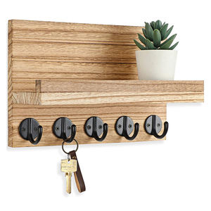 <span class=keywords><strong>Porte</strong></span>-clés mural en bois Tung 5 crochets support de rangement de lettres pour tenir des sacs manteaux clés lettres décoration murale pour salon - Product Image 1