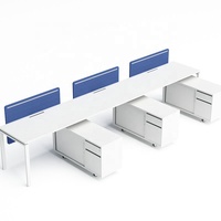 Mobilier de bureau moderne pour ordinateur de bureau 6 8 PC poste de travail table en bois bureaux chaise avec armoire de rangement