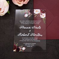 Commande ronde givrée Faire-Part De Mariage Plexi Glass Avec Un Decor Floral Des Wedding Party Billet Carte Invitation Mariage