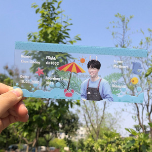 Bon marché, cadeau d'événement Kpop Idol, carte photo PVC transparente personnalisée Kpop, billet calendrier bannière Slogan - Product Image 1