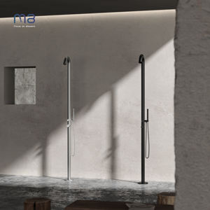 <span class=keywords><strong>Colonne</strong></span> de douche extérieure en acier inoxydable 316 M8 A1001, robinets thermostatiques, finition brossée, support au sol, vanne en céramique pour hôtels - Product Image 3