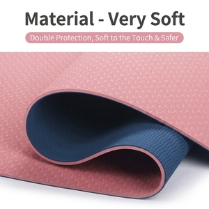 Tapis de <span class=keywords><strong>yoga</strong></span> TPE bicolore premium 6 mm, antimicrobien, antidérapant, logo personnalisé, écologique, équipement de fitness pour la salle de sport, la maison et le studio - Product Image 3