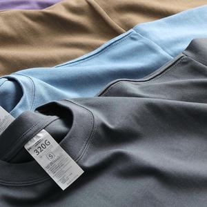 Dtg เสื้อยืดคอกลมพิมพ์ลายโลโก้ได้ตามต้องการสำหรับผู้ชาย320จีเอสเอ็มช่องว่างขนาดใหญ่พิมพ์ลายโลโก้ได้ตามต้องการ - Product Image 1