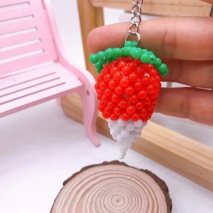 Wholesale Bright Color <b>Plastic</b> <b>Beads</b> Handmade Pendant Promotion Gift Vegetable Keyrings Acrylic <b>Beads</b> Bag Charm Carrot Keychains - Product Image 5