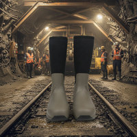 Bottes de travail en néoprène personnalisées, hautes jusqu'au genou, avec embout en acier, imperméables, chaudes, de sécurité, pour la neige et la pluie