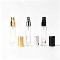Botol Parfum Kaca Tebal 5ml Baru dengan Kerah Aluminium, Transparan Putih, Finishing Pasir, Botol Atomizer Mini