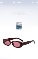 Lunettes de soleil colorées à petite monture, style rétro, rectangulaires et fines, en polycarbonate, protection UV, tendance estivale