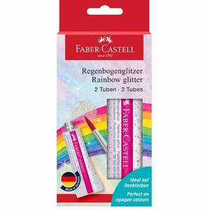 FABER CASTELL - SET DI 2 TUBI DI TEMPERA GLITTER ARCOBALENO 12ML - Product Image 1