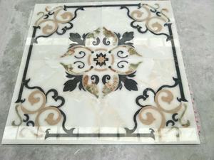 Mosaico de Mármol Moderno Pulido con Diseño Floral, Mosaico de Mármol <span class=keywords><strong>Tavera</strong></span> para Pisos de Vestíbulos Interiores, Tamaño Personalizable - Product Image 3