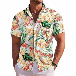 Camisa <span class=keywords><strong>Hawaiana</strong></span> de Manga Corta para Hombre, Nueva de Verano, Poliéster con Estampado Digital 3D Floral, Lavable a Máquina - Product Image 5