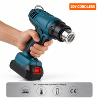 Pistolet thermique portable rechargeable sur batterie 20V avec écran LCD et kit de 8 buses pour le covering automobile