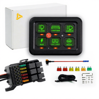 Panel de Interruptores de 6 Canales, Caja de Control de Circuito de 12V/24V, Arnés de Cableado con Fusible y Relé, Interruptor LED Atenuable para Camioneta Todoterreno, UTV, Barco