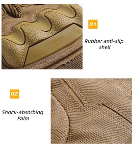 Sarung tangan kulit Microfiber, sarung tangan cangkang keras jari penuh anti selip, sarung tangan berkendara sepeda motor dan bersepeda - Product Image 4