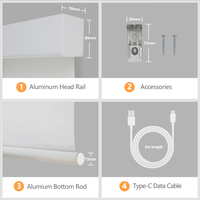 Tirai Kain Blackout Elektrik Modern Minimalis, Pilihan Pemasangan Samping, untuk Dapur, Balkon, Kamar Tidur