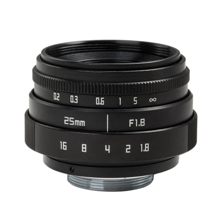 Professional CA011A 25mm F1.8 Fixed Focus Camera Lens Simple Version C-Mount Sixth Generation Micro Single Lens