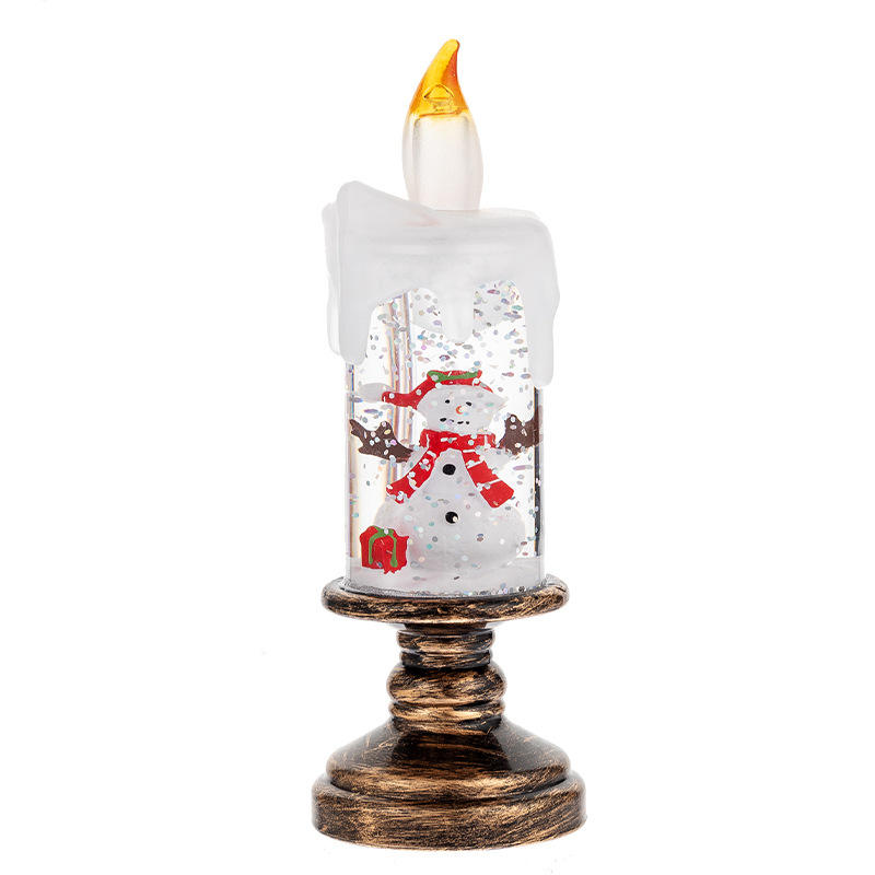 Small long candle style snowman