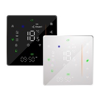 Termostato Inteligente WiFi Tuya con Pantalla Táctil LCD de Vidrio, Control Remoto por Aplicación, Temporizador y Control por Voz para Calefacción Central y Piso Radiante en el Hogar