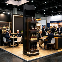 Support de présentation de vin en métal personnalisé, porte-bouteilles autoportant, étagère de présentation pour magasin de spiritueux, présentoir pour vente au détail