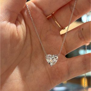 <span class=keywords><strong>Collana</strong></span> <span class=keywords><strong>con</strong></span> Pendente <span class=keywords><strong>Solitario</strong></span> Personalizzato Certificato IGI in Oro 18K, <span class=keywords><strong>Diamante</strong></span> Coltivato in Laboratorio CVD HTHP Taglio a Cuore DEF VVS1 da 1-10 carati - Product Image 4