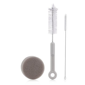 Ensemble de brosses de nettoyage pour tasses, 3 pièces, manche long en plastique avec éponge pour bouteilles et gourdes, nettoyage en profondeur - Product Image 2