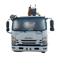 Grue à flèche articulée montée sur mini-camion japonais KV600 LQS78A, prix disponible, peut être équipée d'une grue à grappin pour la manutention du bois