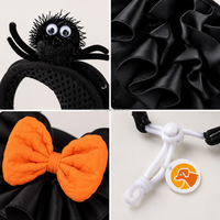Vêtements personnalisés pour animaux de compagnie : Costume d'Halloween pour chat et chien, Bandeau araignée, Col à volants, Nœud, Tenue de cosplay pour chiot et chaton, Vente en gros OEM
