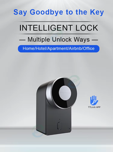 Instalasi Mudah Alexa atau keamanan rumah Google kunci pintu pintar untuk pintu depan, kunci pintar otomatis TTlock tidak berubah silinder,