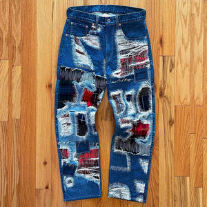 Venta al por mayor de fábrica Custom Stick Cloth Rasgado Moda Hombres Jeans Pantalones <span class=keywords><strong>2022</strong></span> Tallas grandes Jeans para hombres - Product Image 1